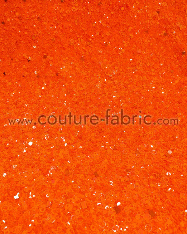 Vivid orange embroidery couture lace - Image 5