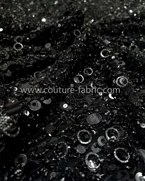 Black embroidery couture lace - Image 11