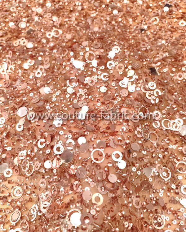 Bronze color embroidery couture lace - Image 3