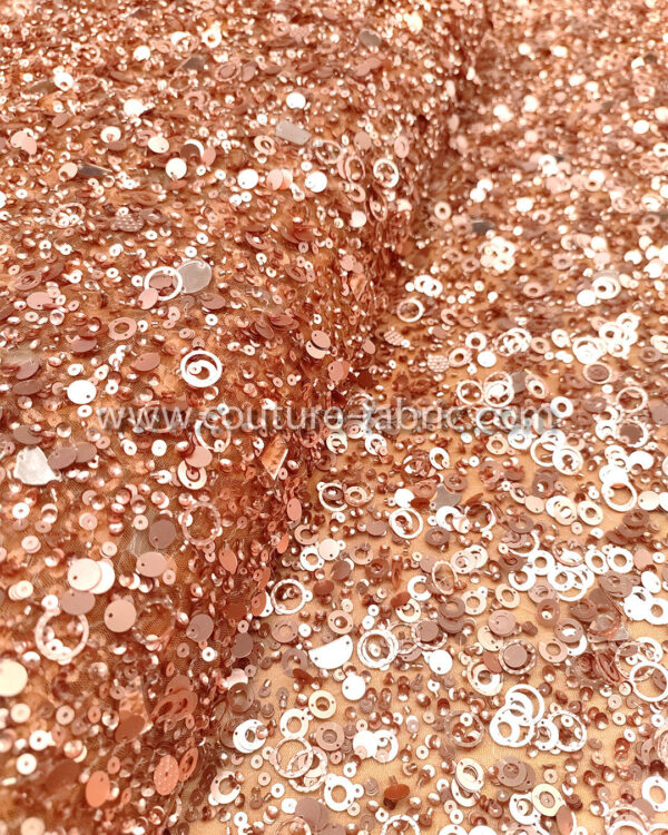 Bronze color embroidery couture lace