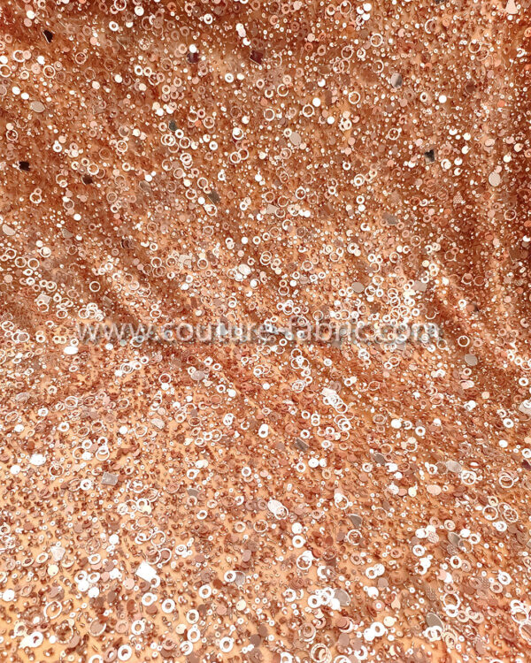 Bronze color embroidery couture lace - Image 5