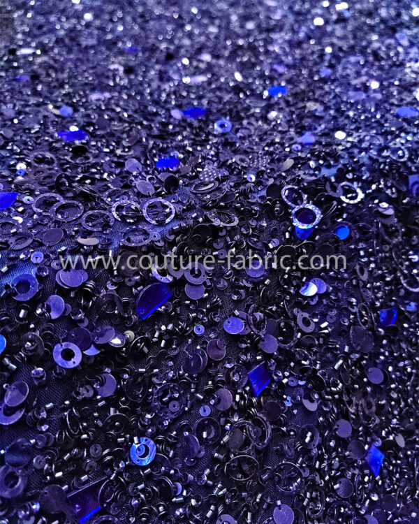 Blue color embroidery couture lace - Image 9