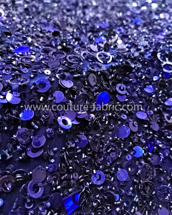 Blue color embroidery couture lace - Image 10