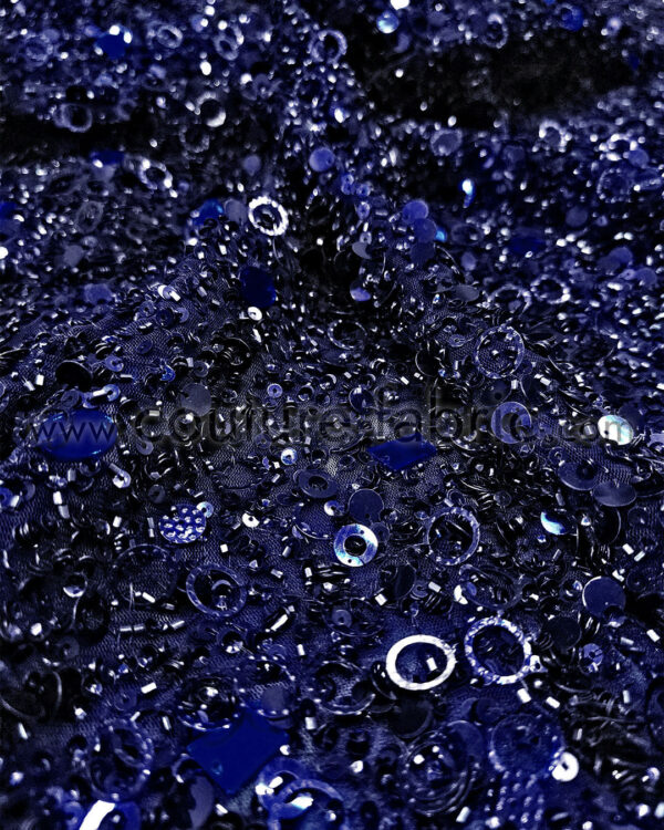 Blue color embroidery couture lace - Image 18