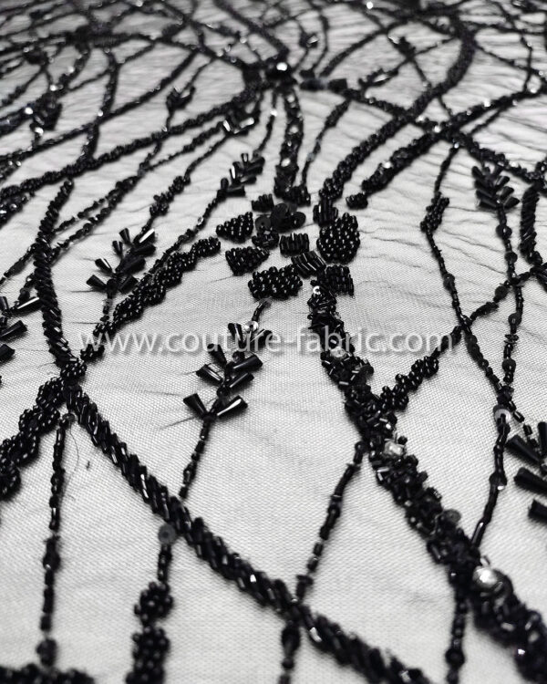 Black color embroidery couture lace - Image 4