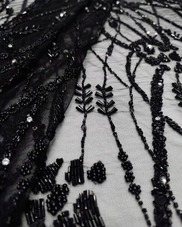 Black color embroidery couture lace - Image 15