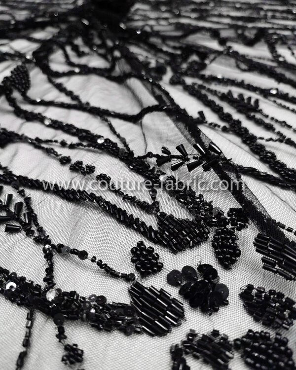 Black color embroidery couture lace - Image 7