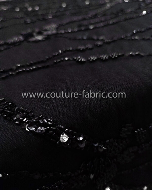 Black color embroidery couture lace - Image 8