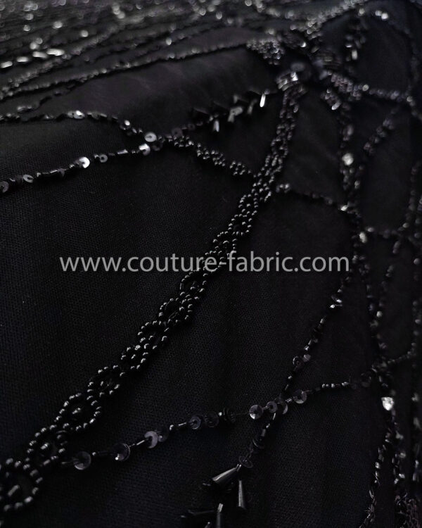 Black color embroidery couture lace - Image 9