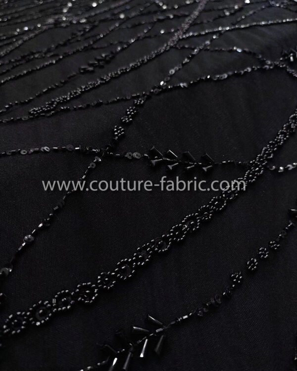 Black color embroidery couture lace - Image 10