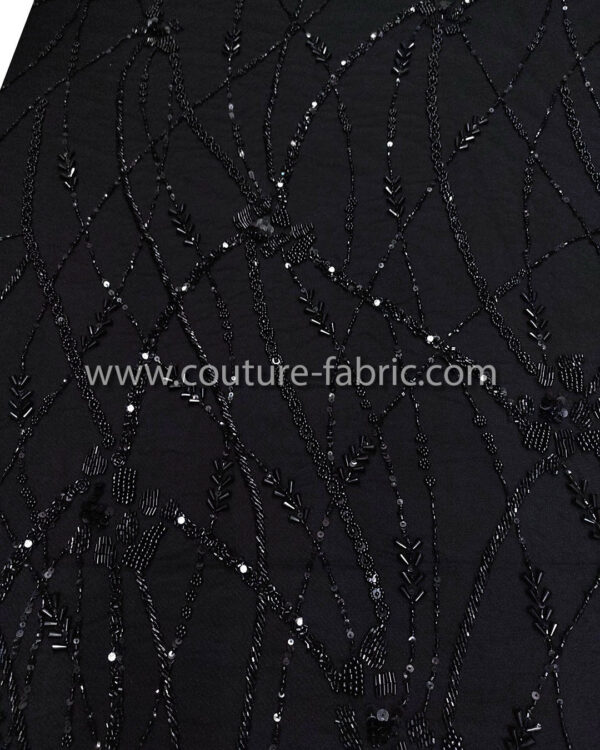 Black color embroidery couture lace - Image 13