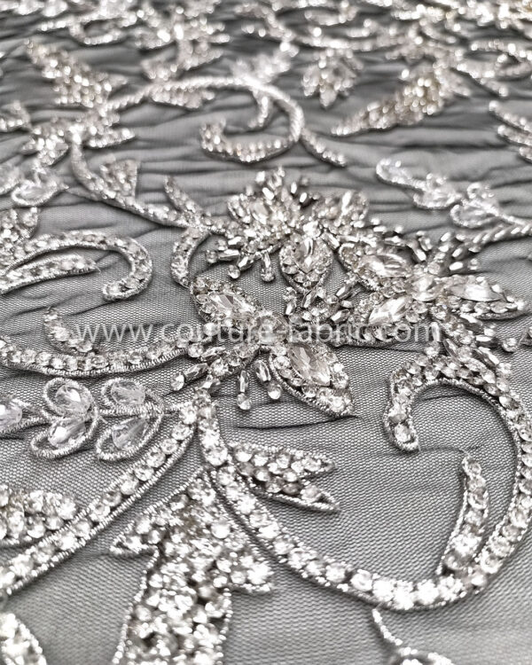 Black and silver color embroidery couture lace - Image 2