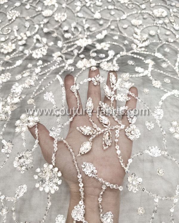 Black color embroidery couture lace - Image 13