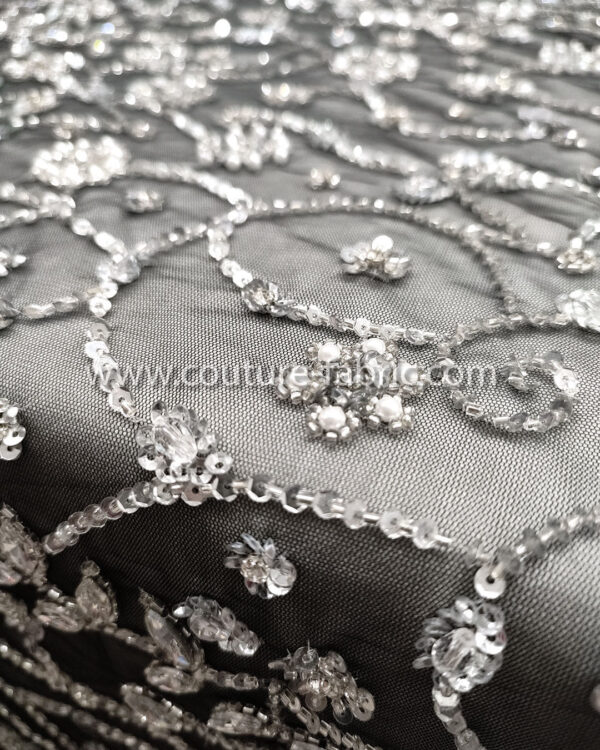 Black color embroidery couture lace - Image 4