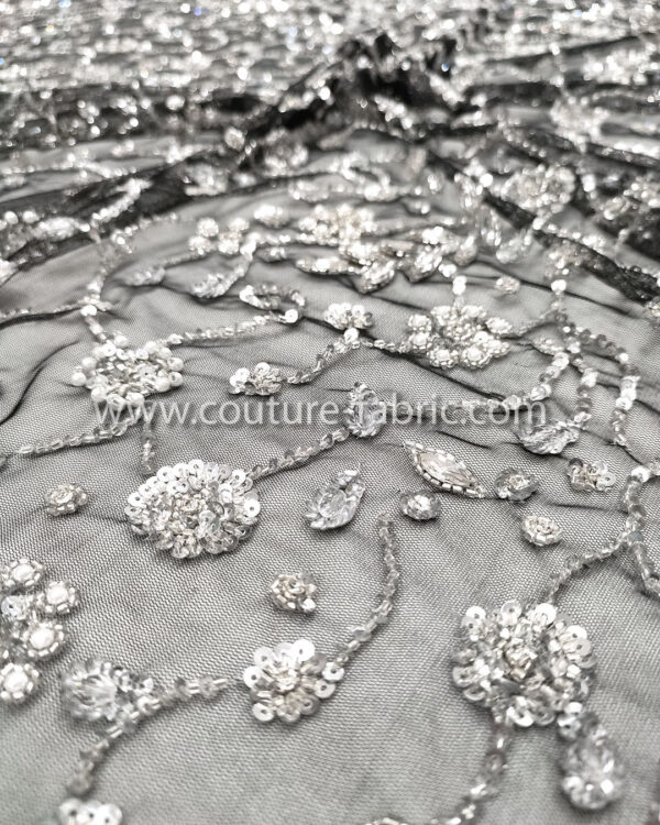 Black color embroidery couture lace - Image 2