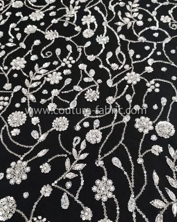 Black color embroidery couture lace - Image 6