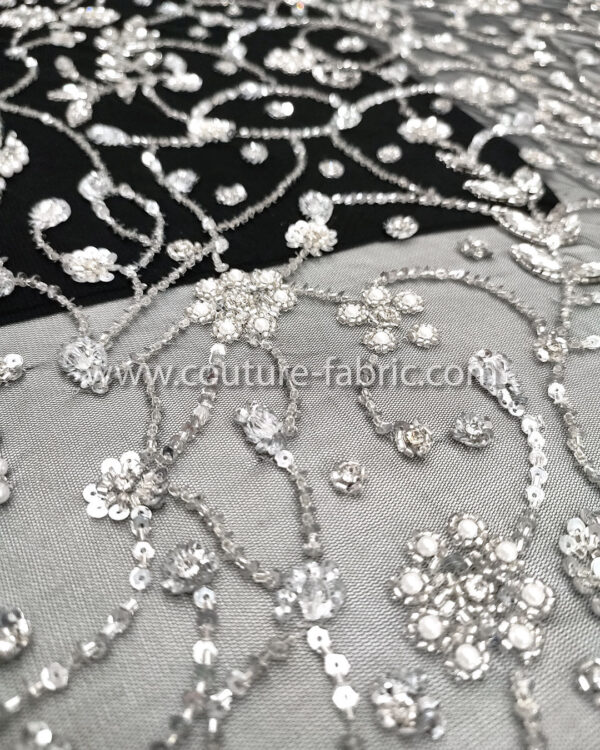 Black color embroidery couture lace - Image 8