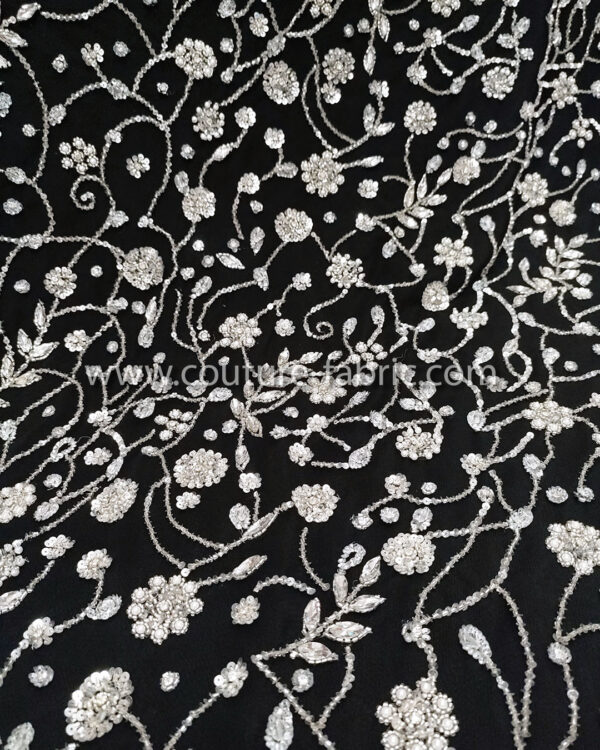 Black color embroidery couture lace - Image 10