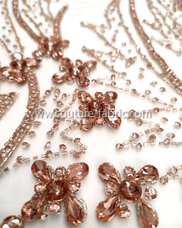 Rose gold color embroidery couture lace - Image 15