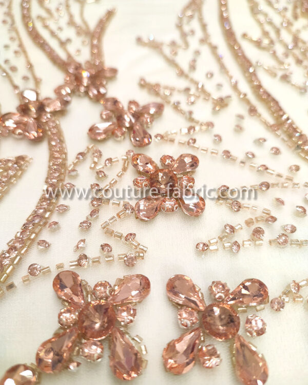 Rose gold color embroidery couture lace - Image 2