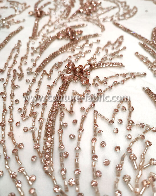 Rose gold color embroidery couture lace - Image 16