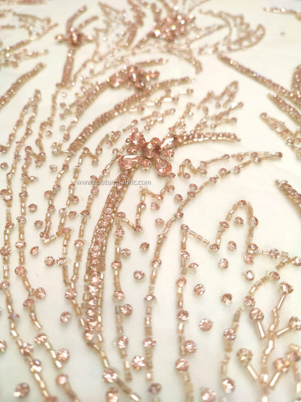 Rose gold color embroidery couture lace - Image 29