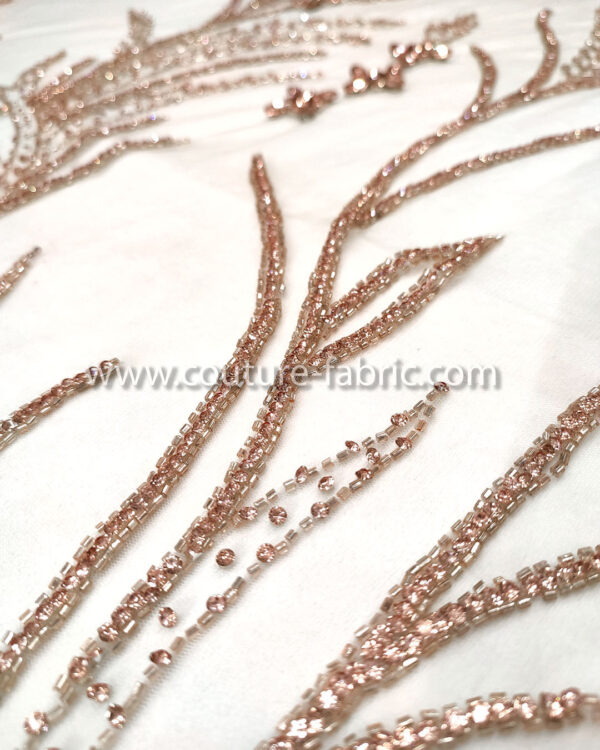 Rose gold color embroidery couture lace - Image 18