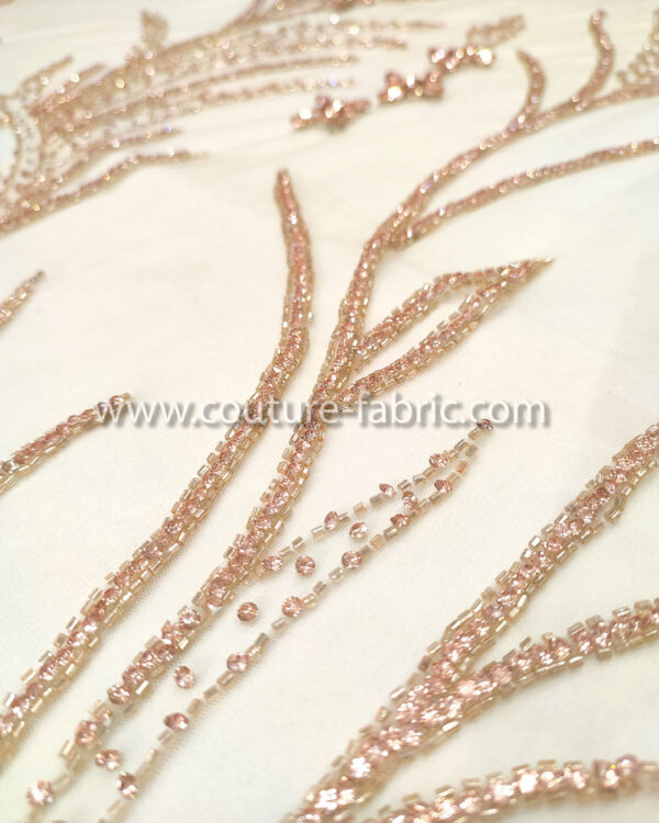 Rose gold color embroidery couture lace - Image 6