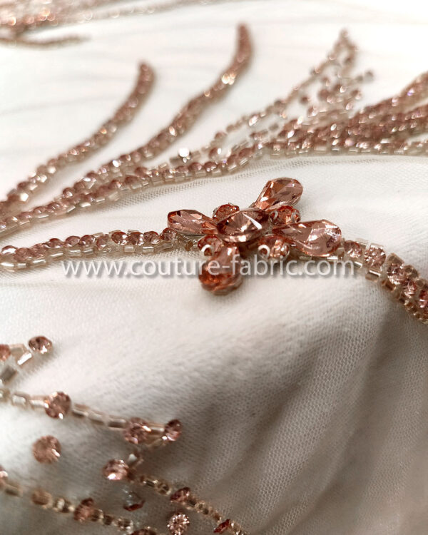 Rose gold color embroidery couture lace - Image 19