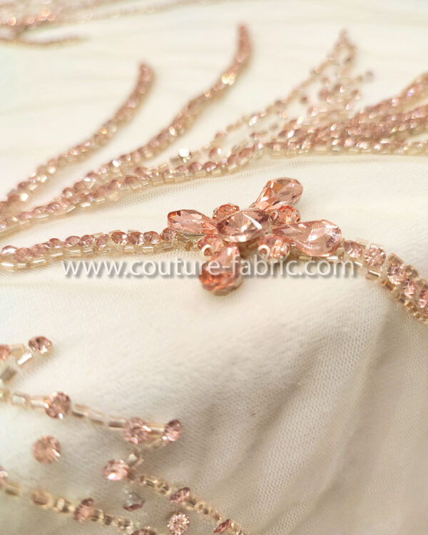 Rose gold color embroidery couture lace - Image 7