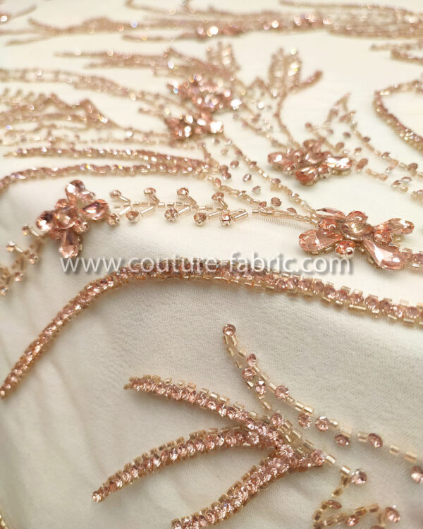 Rose gold color embroidery couture lace - Image 8