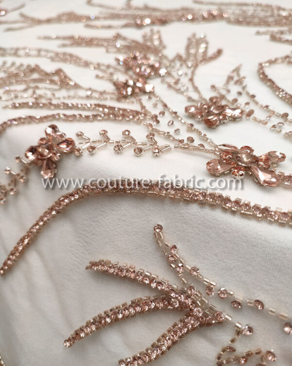 Rose gold color embroidery couture lace - Image 20