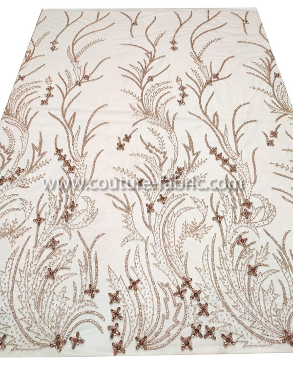 Rose gold color embroidery couture lace - Image 23