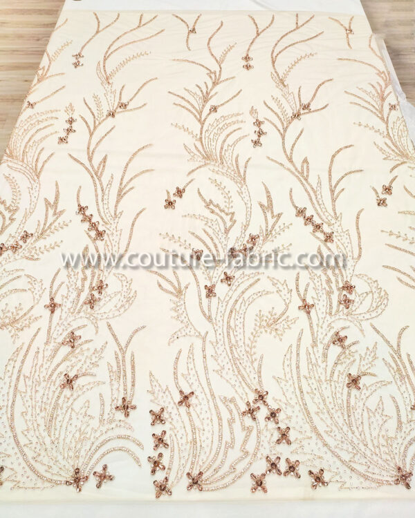 Rose gold color embroidery couture lace - Image 13