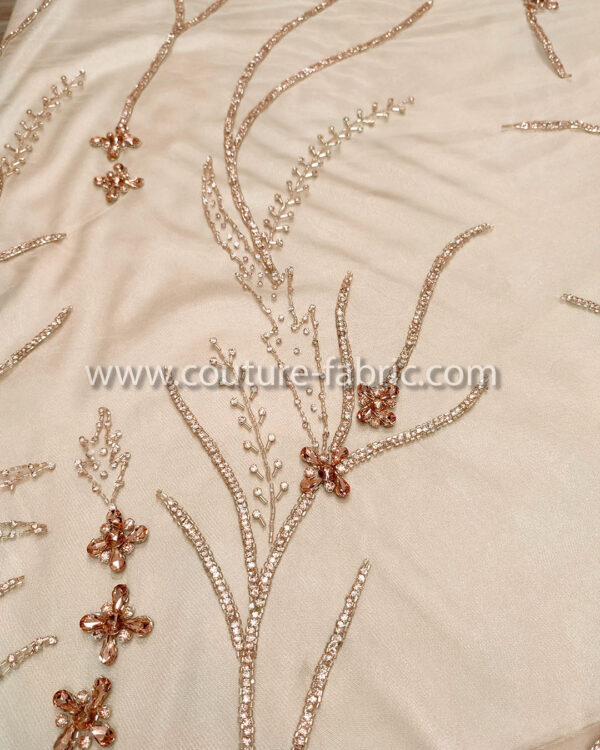 Rose gold color embroidery couture lace - Image 25