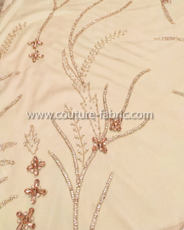 Rose gold color embroidery couture lace - Image 10