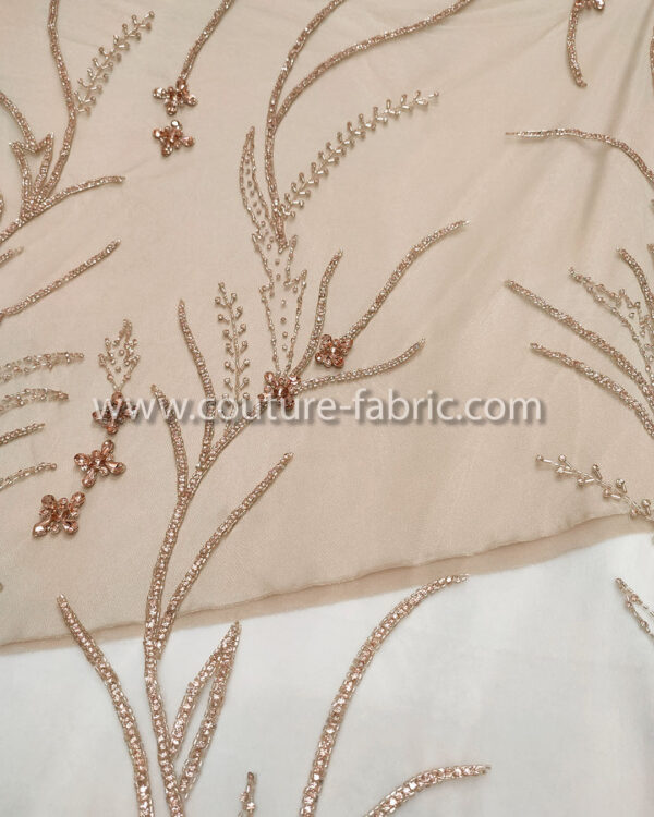 Rose gold color embroidery couture lace - Image 27