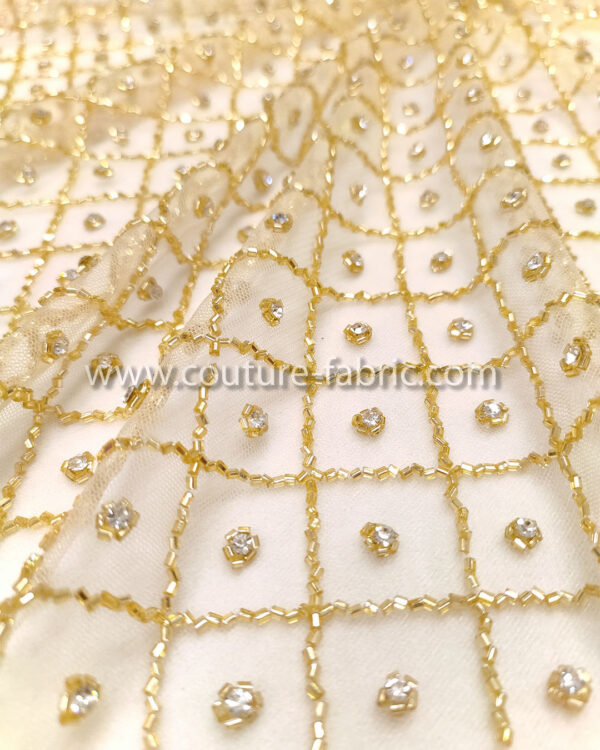 Gold color embroidery couture lace - Image 5