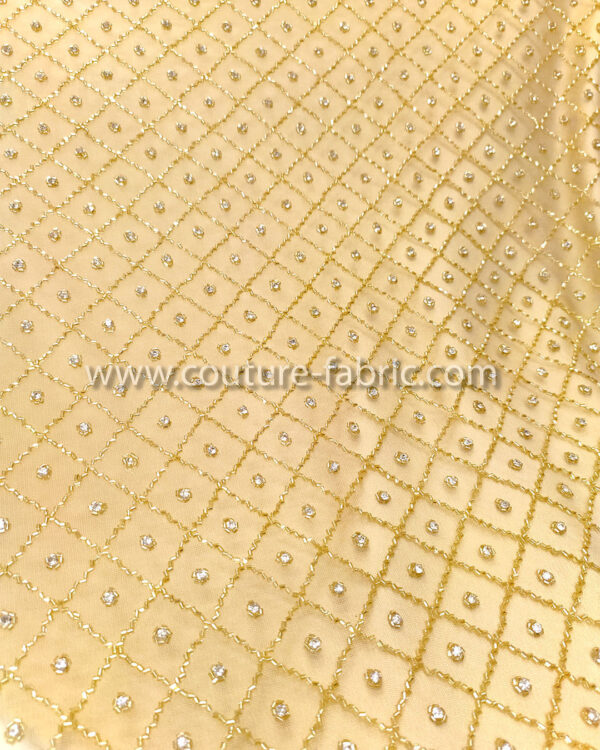 Gold color embroidery couture lace - Image 8