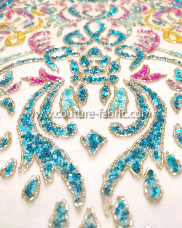 Multicolor color embroidery couture lace - Image 16