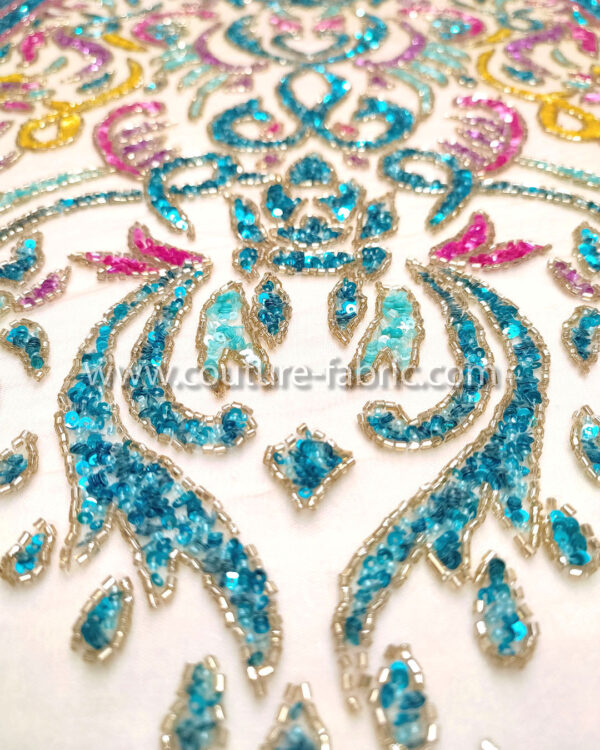 Multicolor color embroidery couture lace - Image 2