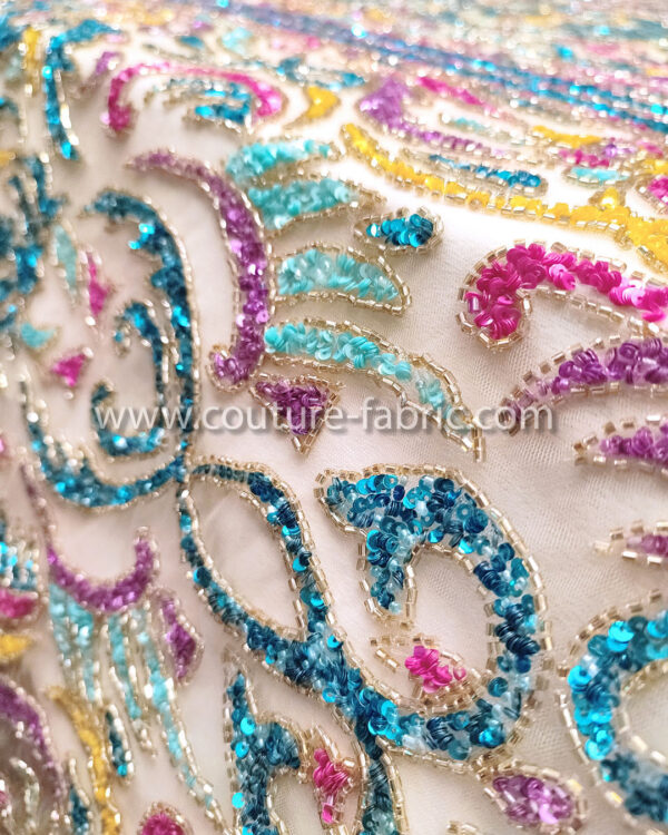 Multicolor color embroidery couture lace - Image 4