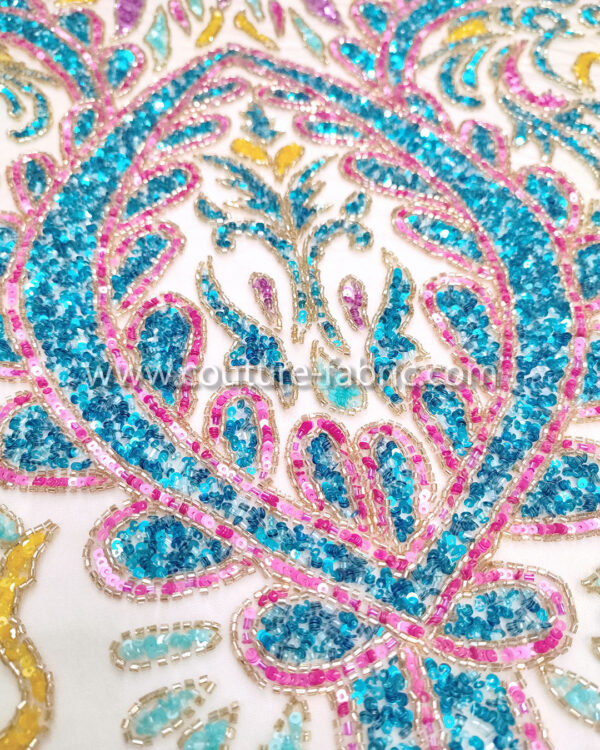 Multicolor color embroidery couture lace - Image 17