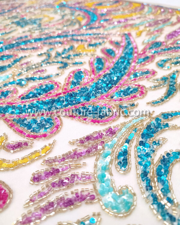 Multicolor color embroidery couture lace - Image 18