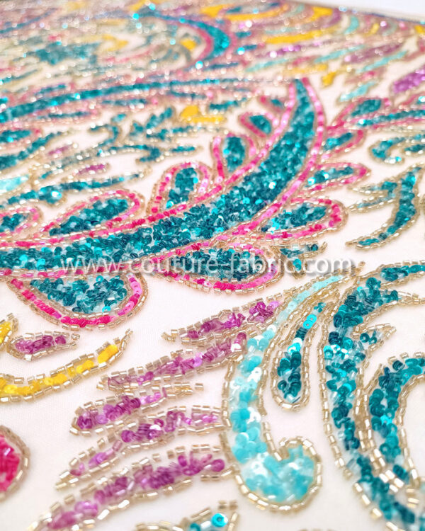 Multicolor color embroidery couture lace - Image 6