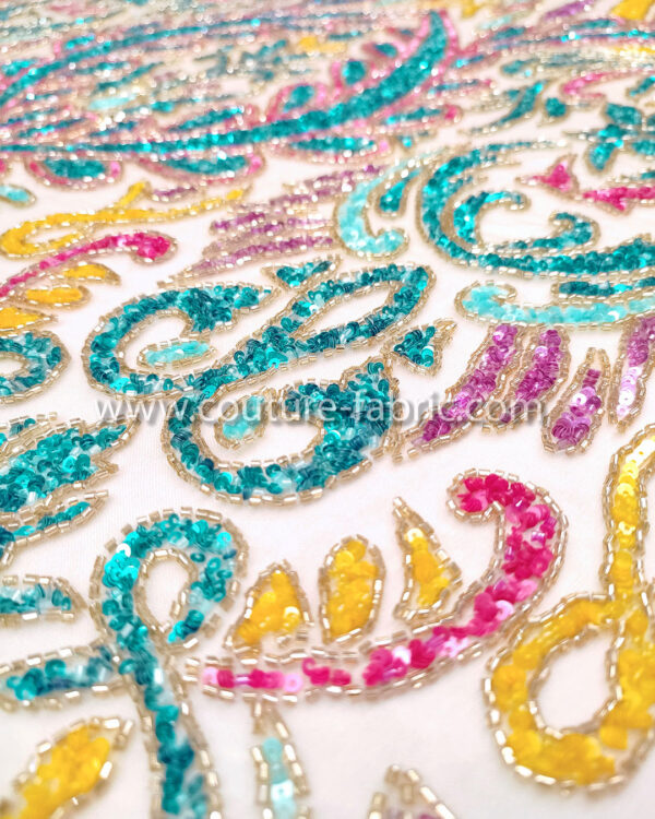 Multicolor color embroidery couture lace - Image 8