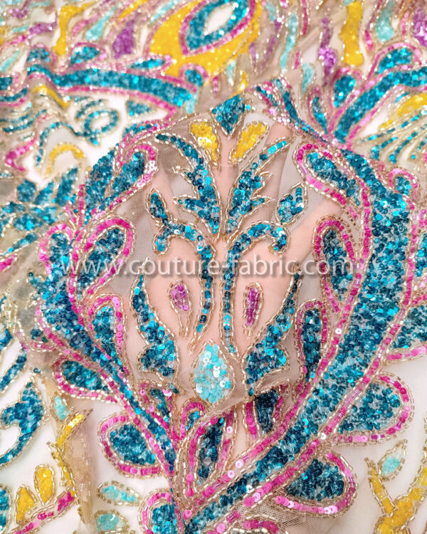 Multicolor color embroidery couture lace - Image 20