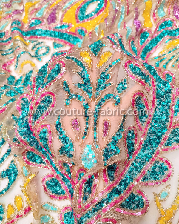 Multicolor color embroidery couture lace - Image 3