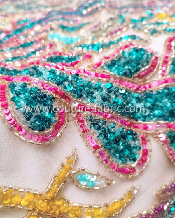 Multicolor color embroidery couture lace - Image 7