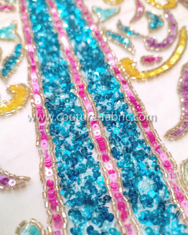 Multicolor color embroidery couture lace - Image 22